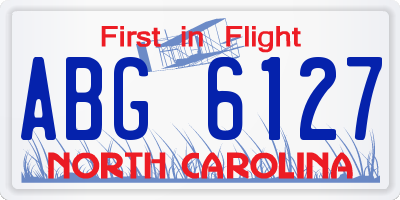 NC license plate ABG6127
