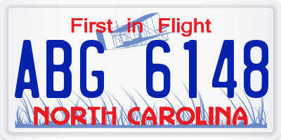 NC license plate ABG6148