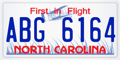 NC license plate ABG6164