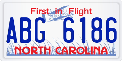 NC license plate ABG6186