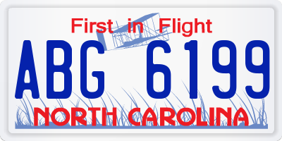 NC license plate ABG6199