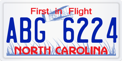 NC license plate ABG6224