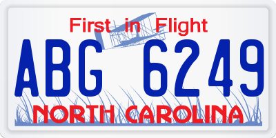 NC license plate ABG6249