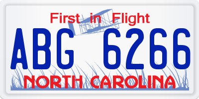 NC license plate ABG6266