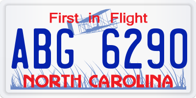 NC license plate ABG6290