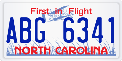NC license plate ABG6341