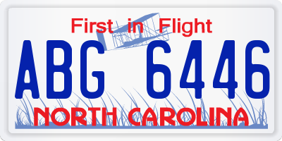 NC license plate ABG6446