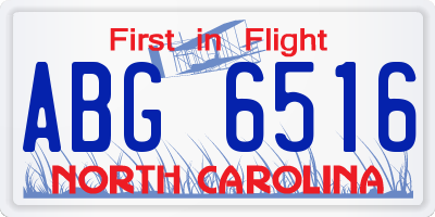 NC license plate ABG6516