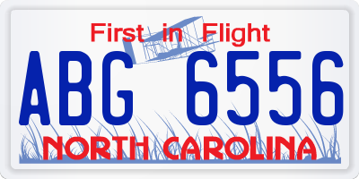 NC license plate ABG6556