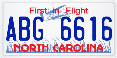 NC license plate ABG6616