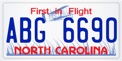 NC license plate ABG6690