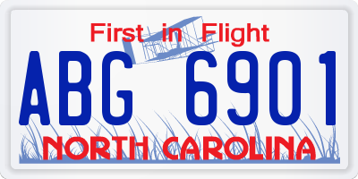 NC license plate ABG6901
