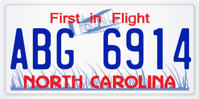 NC license plate ABG6914