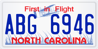 NC license plate ABG6946