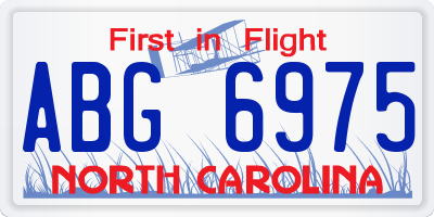 NC license plate ABG6975