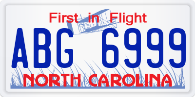 NC license plate ABG6999
