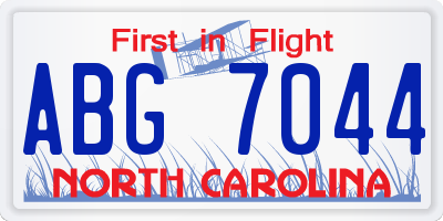 NC license plate ABG7044