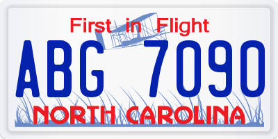 NC license plate ABG7090