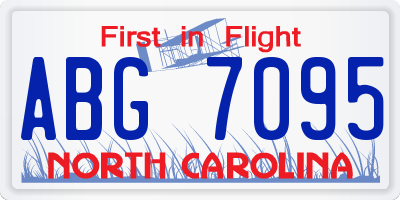 NC license plate ABG7095