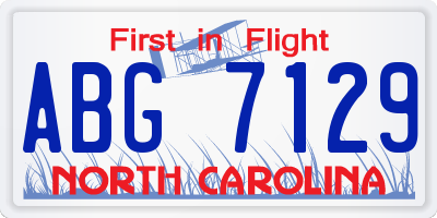 NC license plate ABG7129