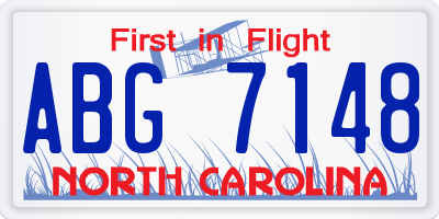 NC license plate ABG7148