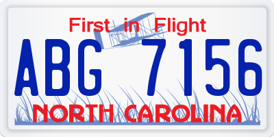 NC license plate ABG7156