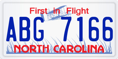 NC license plate ABG7166