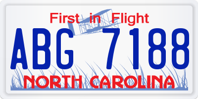 NC license plate ABG7188