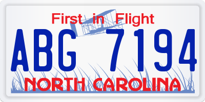 NC license plate ABG7194