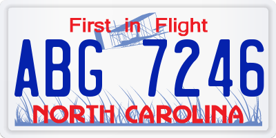NC license plate ABG7246