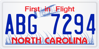 NC license plate ABG7294
