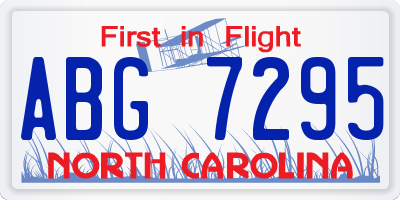 NC license plate ABG7295
