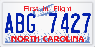 NC license plate ABG7427