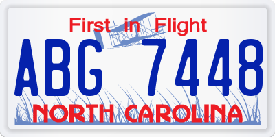 NC license plate ABG7448