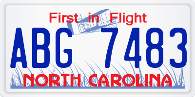 NC license plate ABG7483