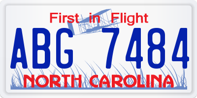 NC license plate ABG7484
