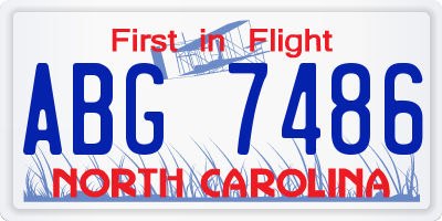 NC license plate ABG7486