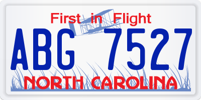 NC license plate ABG7527