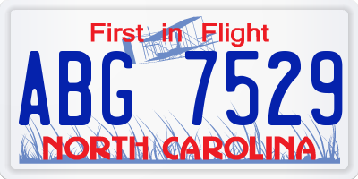 NC license plate ABG7529