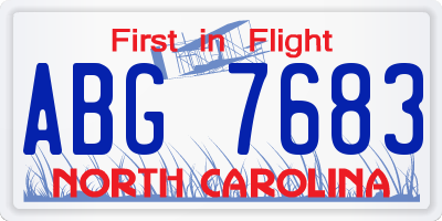NC license plate ABG7683