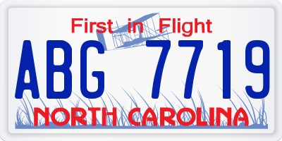 NC license plate ABG7719