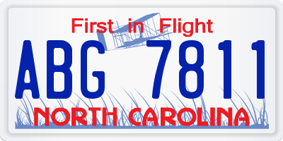 NC license plate ABG7811