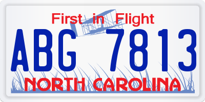 NC license plate ABG7813