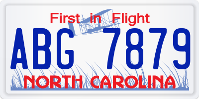 NC license plate ABG7879