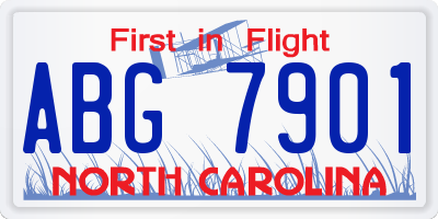 NC license plate ABG7901