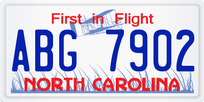 NC license plate ABG7902