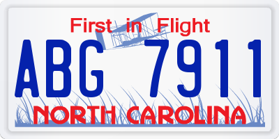 NC license plate ABG7911