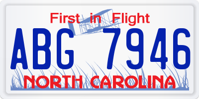 NC license plate ABG7946