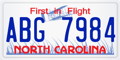 NC license plate ABG7984