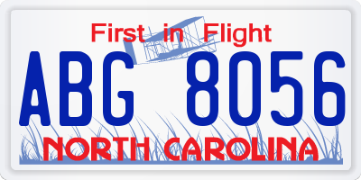 NC license plate ABG8056